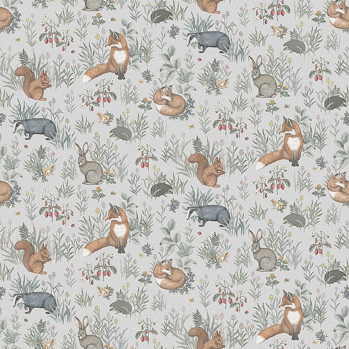 Schumacher Forest Friends Mural Multi Wallpaper Sample 7480