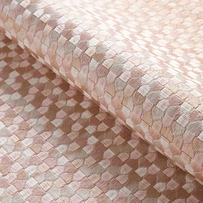 Schumacher Ivins Embroidery Blush Fabric 75124