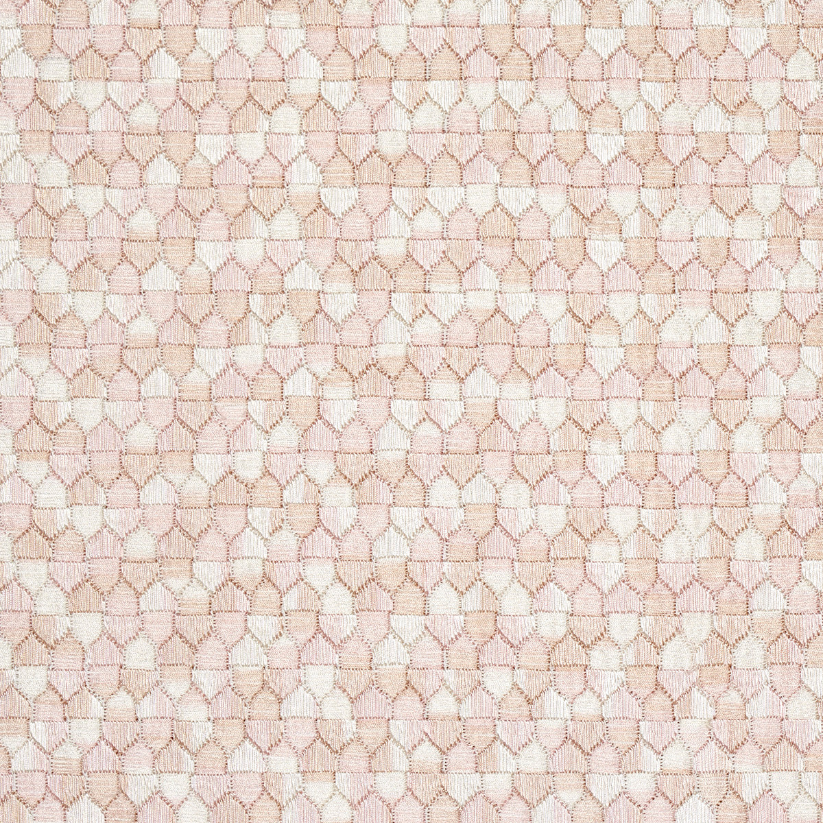 Schumacher Ivins Embroidery Blush Fabric Sample 75124