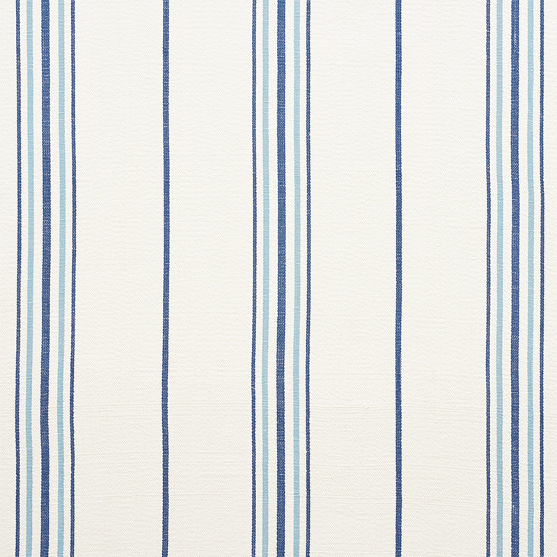 Schumacher Scarset Stripe Blues Fabric Sample 75260