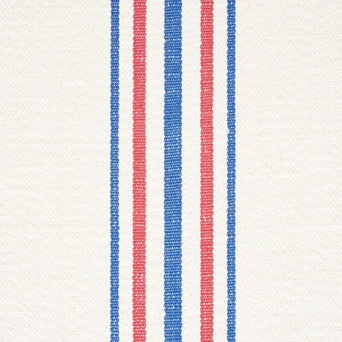 Schumacher Scarset Stripe Blue  & Red Fabric 75261