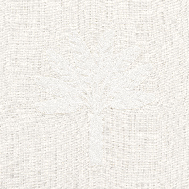 Schumacher Palmetto Beach Embroidery Ivory Fabric 75302