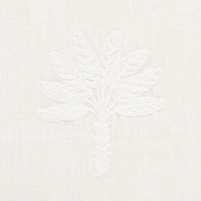 Schumacher Palmetto Beach Embroidery Ivory Fabric Sample 75302