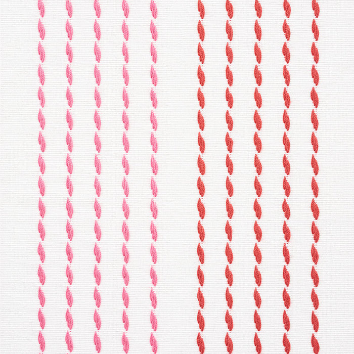 Schumacher Running Stitch Red & Pink Fabric 75321