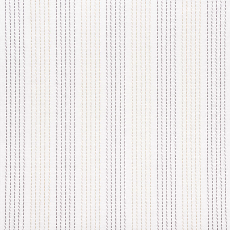 Schumacher Running Stitch Charcoal & Sand Fabric Sample 75323