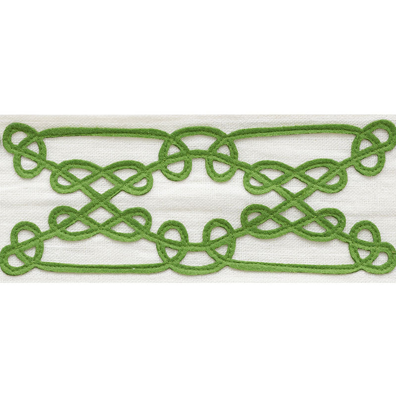 Schumacher Ormond Tape Green Trim Sample 75351