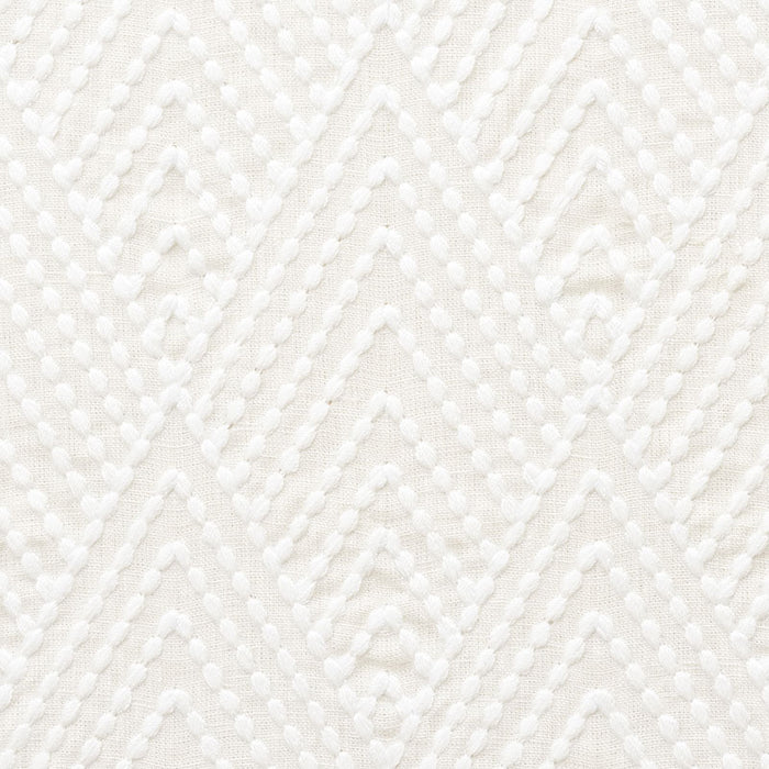 Schumacher Avila Embroidery Ivory Fabric Sample 75373