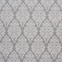 Schumacher Dauphine Damask Indoor/Outdoor Slate Fabric 75410