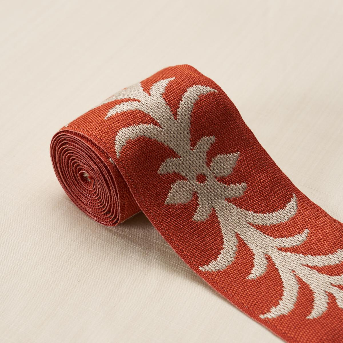 Schumacher Acanthus Tape Terracotta Trim 75449