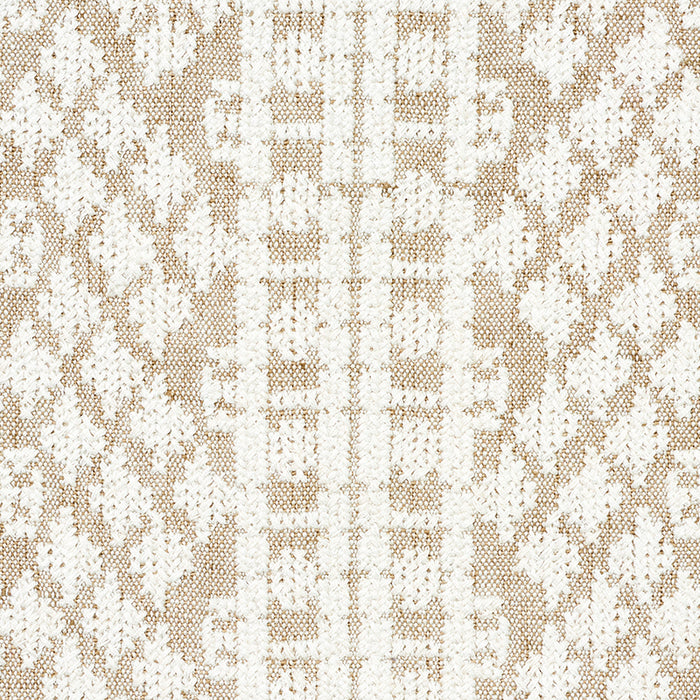 Schumacher Wentworth Embroidery Natural Fabric Sample 75472