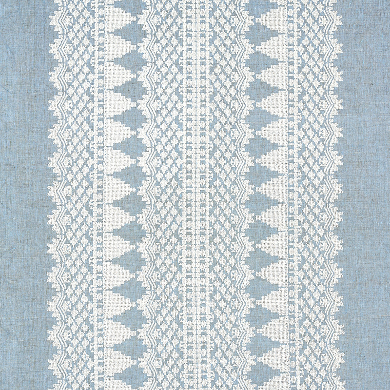 Schumacher Wentworth Embroidery Chambray Fabric 75475