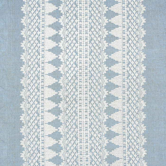 Schumacher Wentworth Embroidery Chambray Fabric Sample 75475