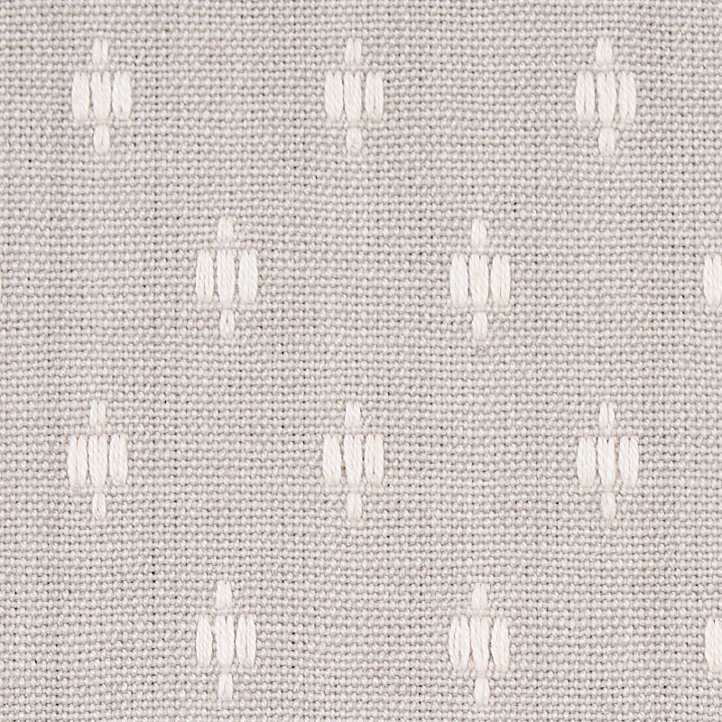 Schumacher Barlow Ivory On Grey Fabric Sample 75535