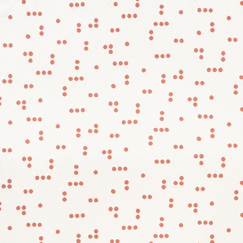 Schumacher Great Rock Embroidery Coral Fabric Sample 75631