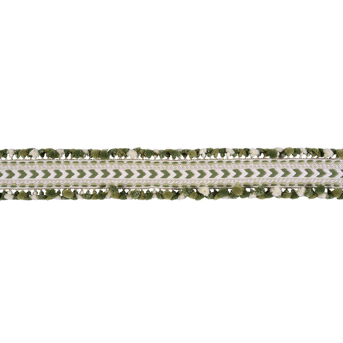 Schumacher Maracana Pom Tape Green Trim 75656