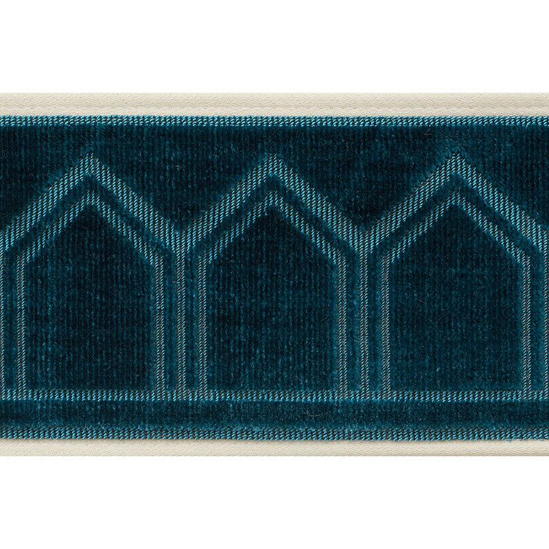 Schumacher Vizier Velvet Tape Peacock Trim Sample 75730