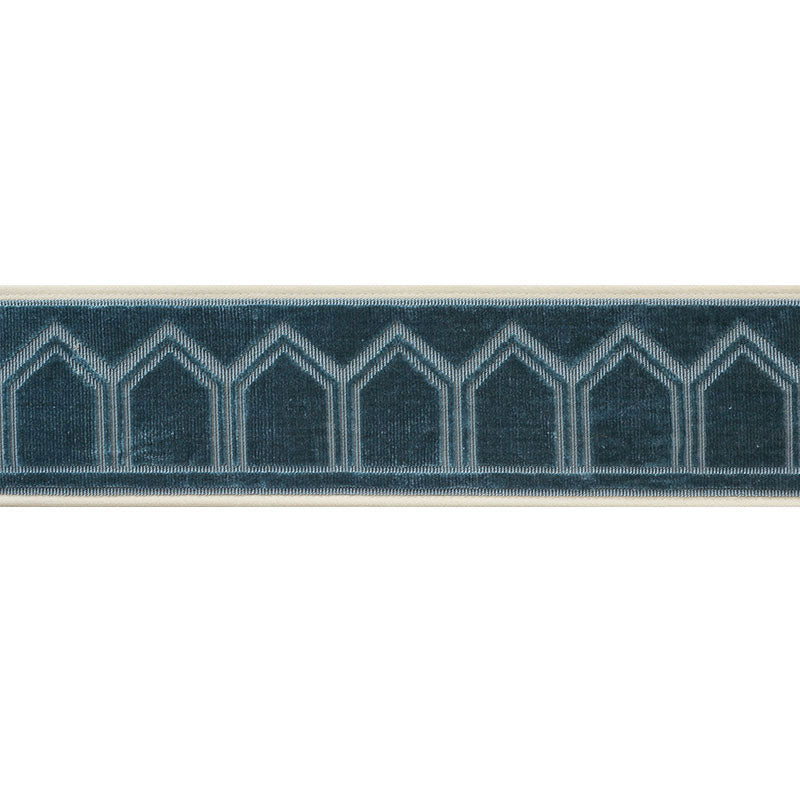 Schumacher Vizier Velvet Tape Patina Trim Sample 75731