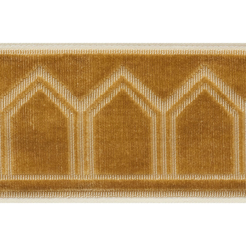 Schumacher Vizier Velvet Tape Gold Trim Sample 75734
