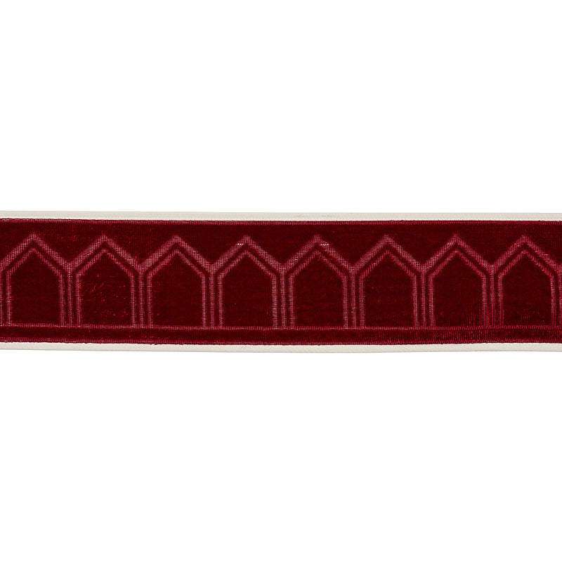 Schumacher Vizier Velvet Tape Ruby Trim Sample 75735