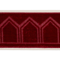 Schumacher Vizier Velvet Tape Ruby Trim 75735