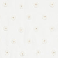 Schumacher Button Flower Sheer Ivory Fabric 75750