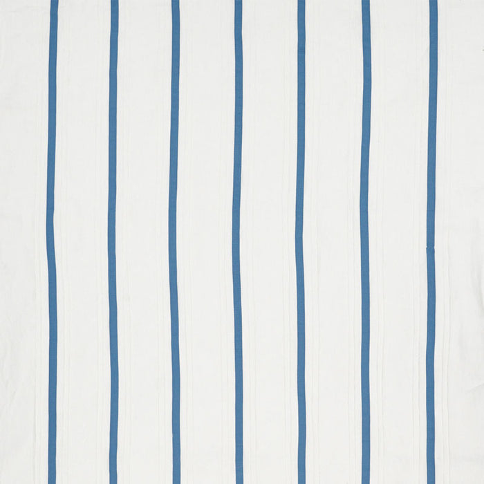 Schumacher Stripe Applique Sheer Blue Fabric 75760