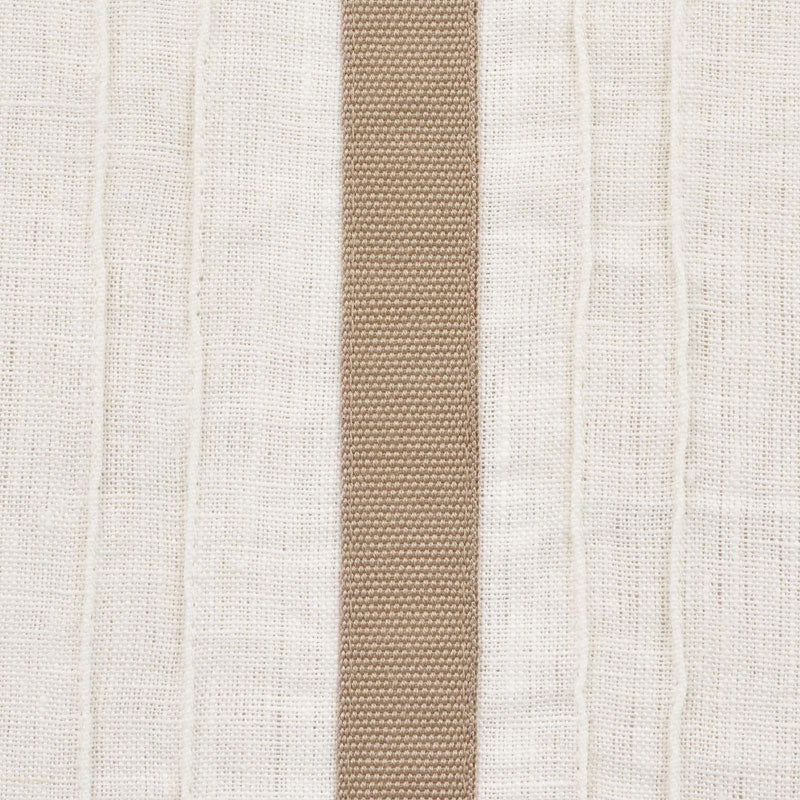 Schumacher Stripe Applique Sheer Tan Fabric 75762