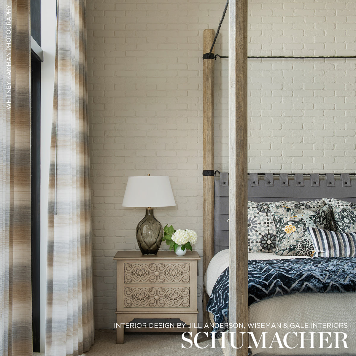 Schumacher Horizon Casement Dune & Grey Fabric 75771