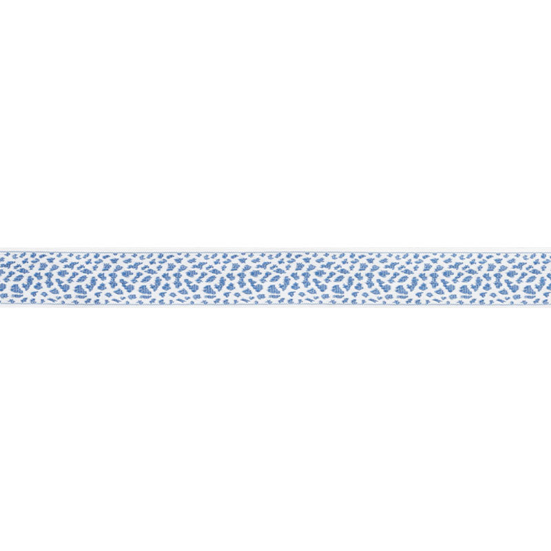 Schumacher Leopard Tape Blue Trim Sample 75850