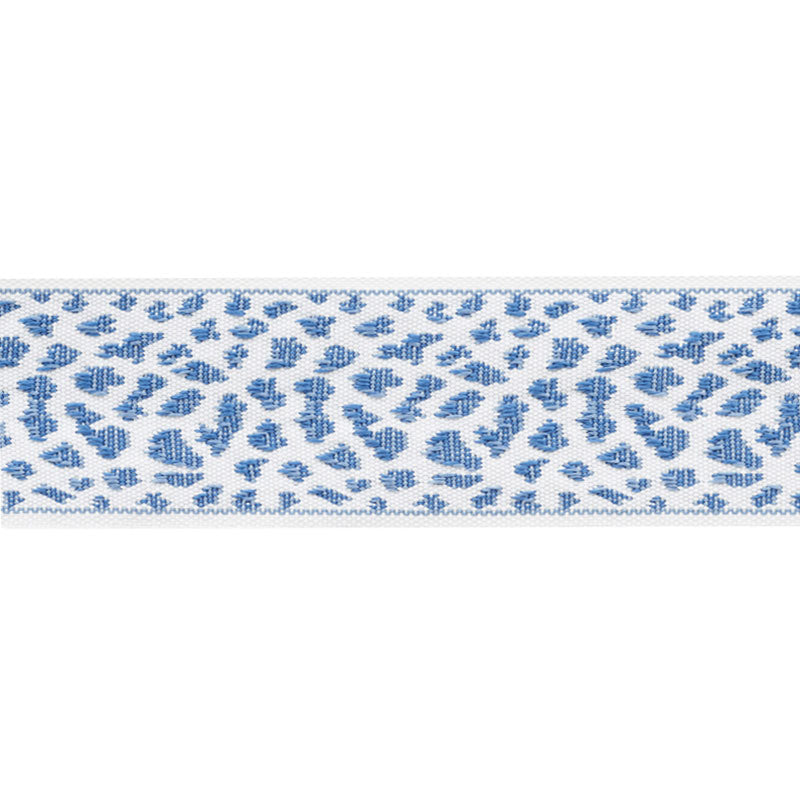 Schumacher Leopard Tape Blue Trim Sample 75850