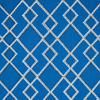Schumacher Branson Embroidery Blue Fabric 75891