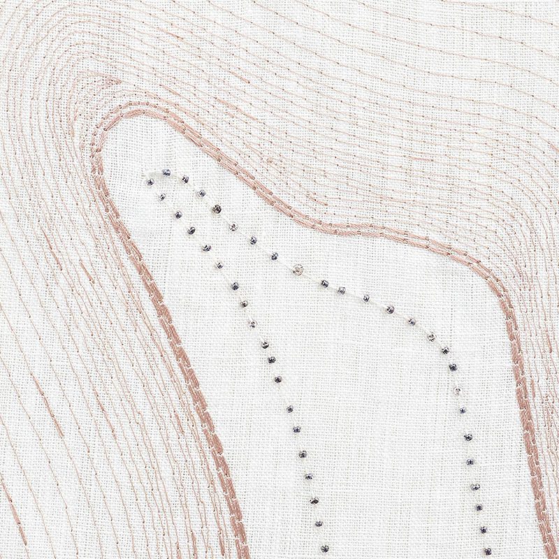 Schumacher Topo Beaded Sheer Blush Fabric Sample 75900