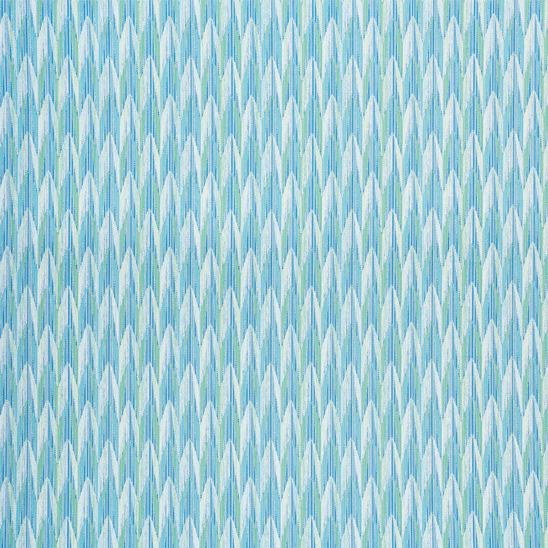 Schumacher Verdant Indoor/Outdoor Aqua & Leaf Fabric 75910