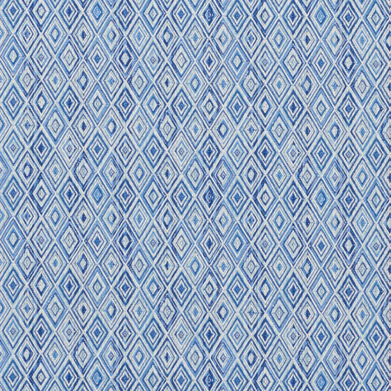 Schumacher Diamond Strie Indoor/Outdoor Blue Fabric 75921