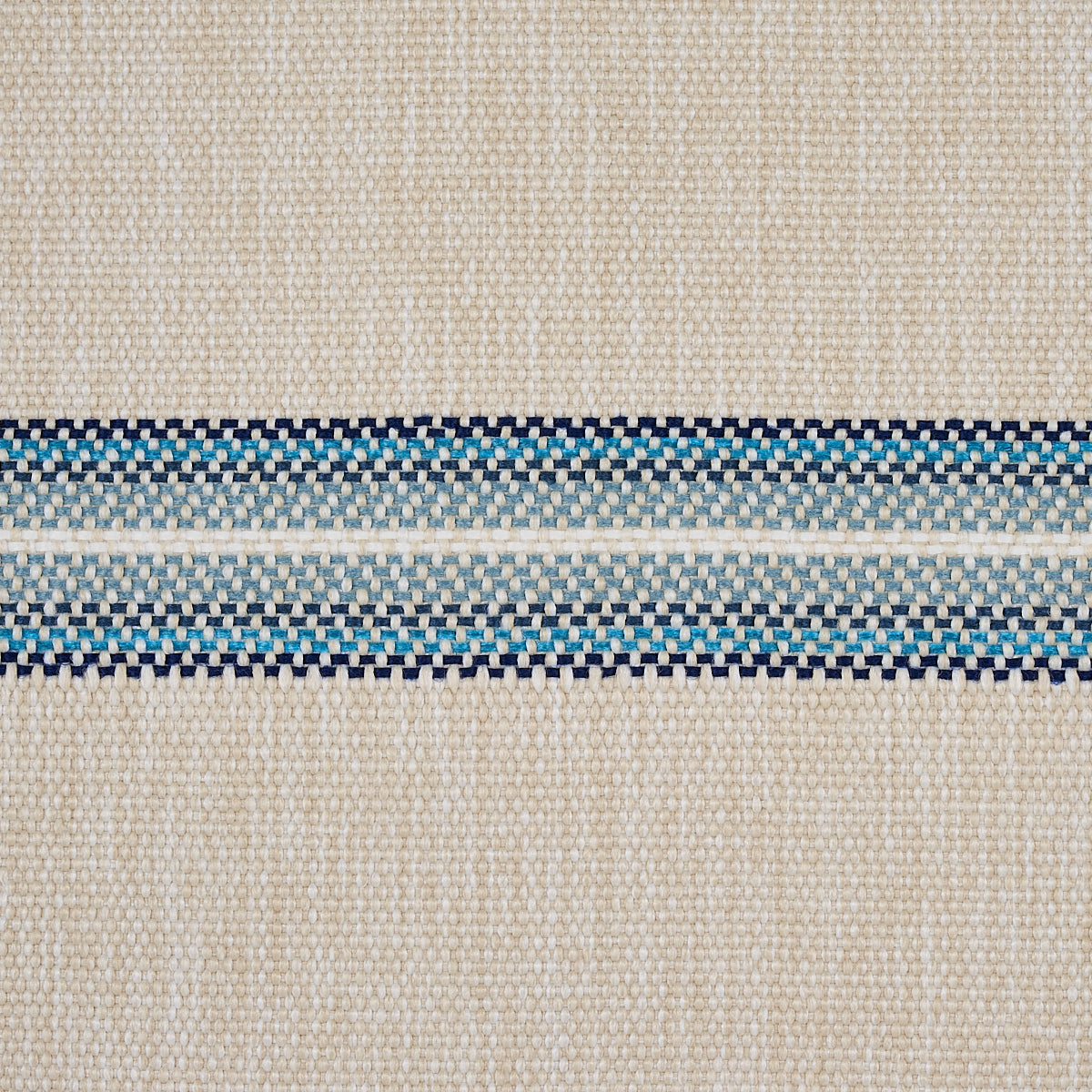 Schumacher Garden Stripe Indoor/Outdoor Blue Fabric 75973
