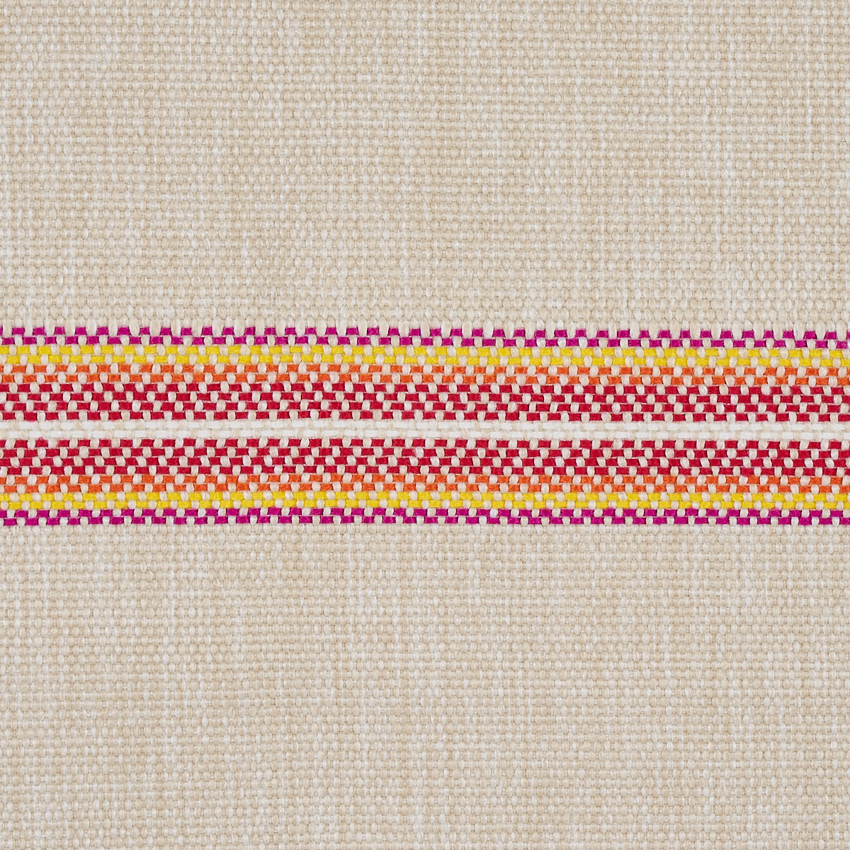 Schumacher Garden Stripe Indoor/Outdoor Red Fabric 75974