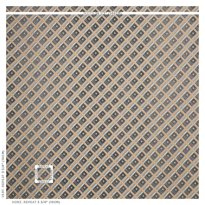 Schumacher Legrad Argyle Charcoal Fabric 76011