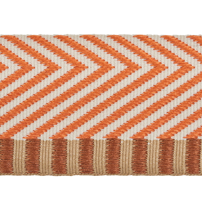 Schumacher Chevron Twill Tape Orange Trim Sample 76112