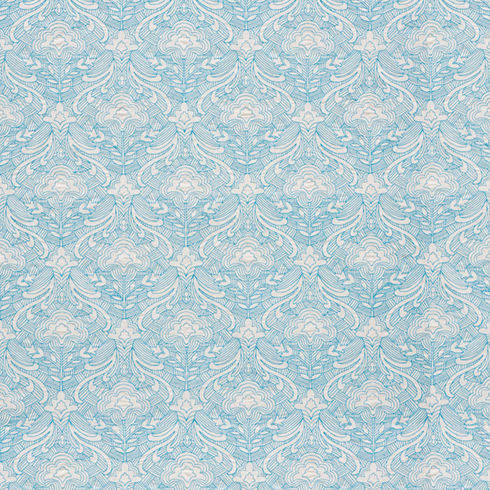 Schumacher Hendrix Embroidery Blue Fabric 76160