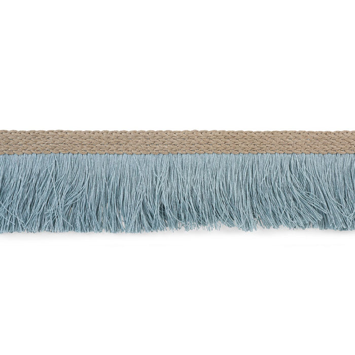 Schumacher Braided Linen Fringe Sky Trim Sample 76260