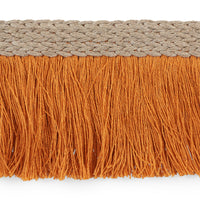 Schumacher Braided Linen Fringe Orange Trim 76262