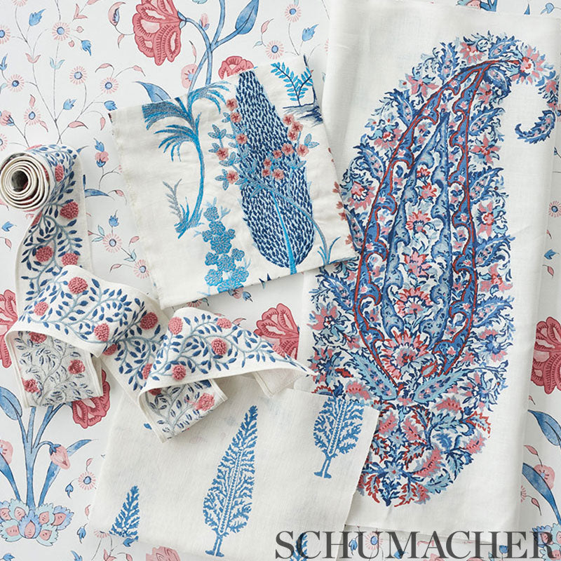 Schumacher Ashoka Tape Rose & Sky Trim 76290