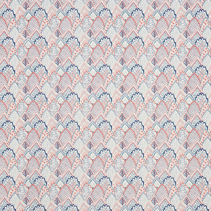 Schumacher Albizia Embroidery Delft & Rose Fabric Sample 76310