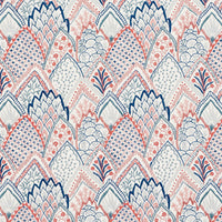 Schumacher Albizia Embroidery Delft & Rose Fabric 76310