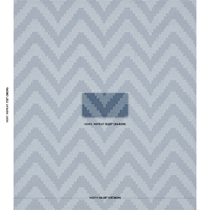 Schumacher Verne Indigo Fabric Sample 76532