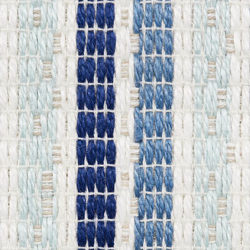 Schumacher Barbary Stripe Indoor/Outdoor Blue Fabric Sample 76641