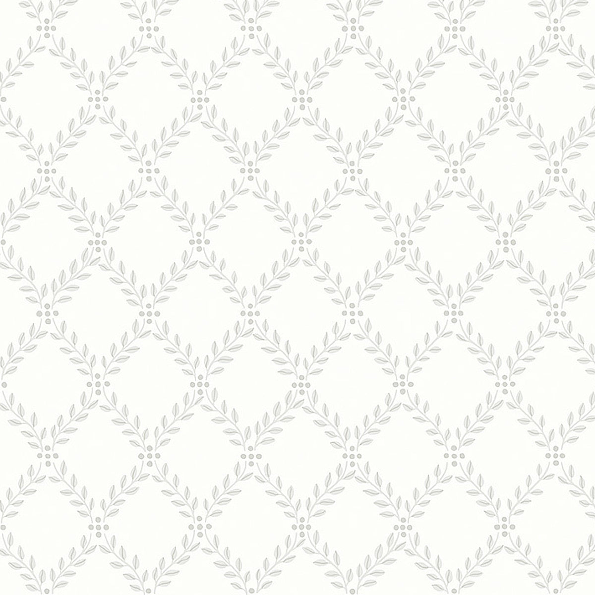 Schumacher Trellis Leaves Grey Wallpaper Sample 7670