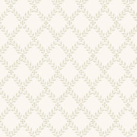 Schumacher Trellis Leaves Natural Wallpaper 7673