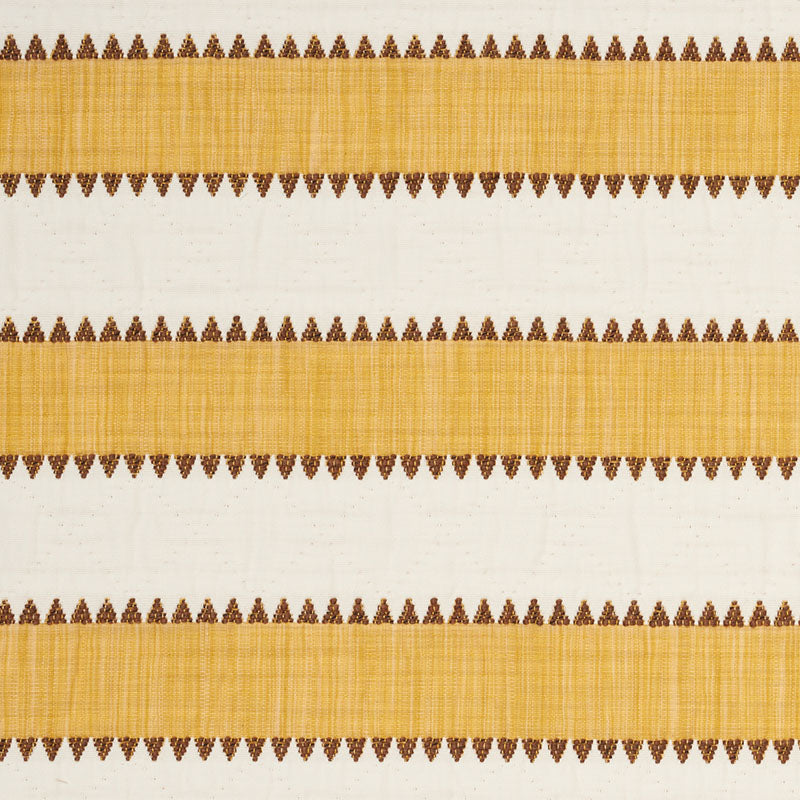 Schumacher Isolde Stripe Matelasse Yellow Fabric Sample 76752