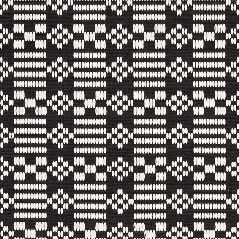 Schumacher Wilson Embroidery Black Fabric Sample 76791